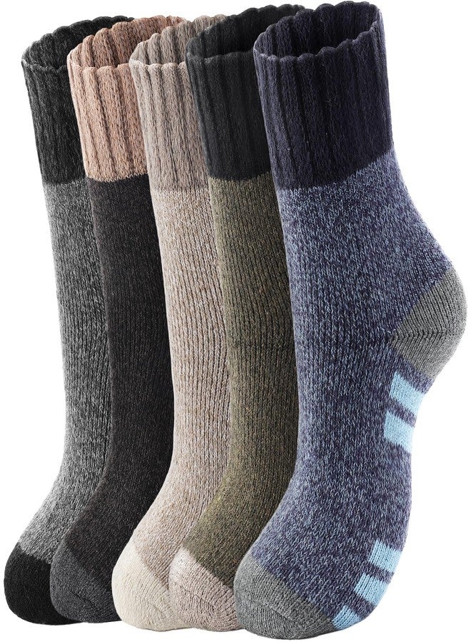 coclothy Wool Socks for Women - Womens Wool Socks Winter Sock for Men Warm Thick Knit Soft Vintage Casual Crew Sock - Image 1